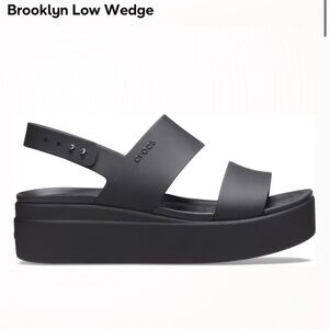 CROCS Women's Brooklyn Wedge Sandals - Black
